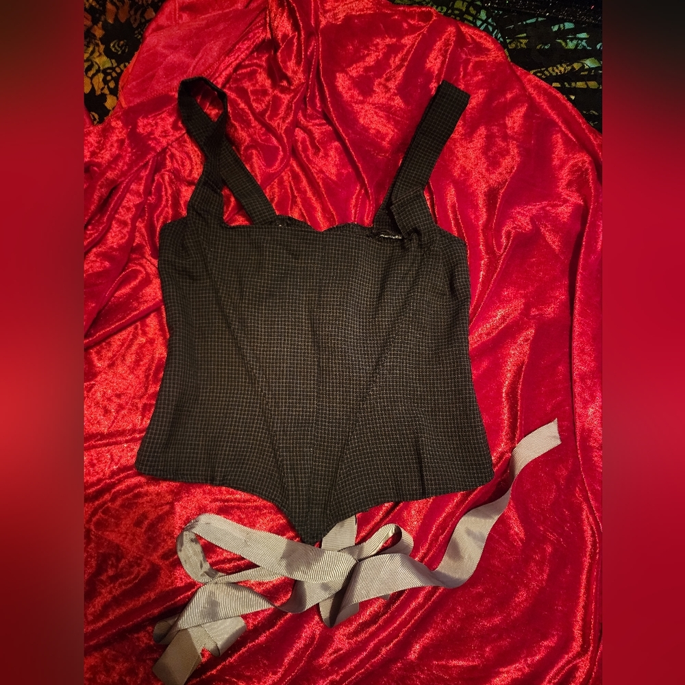 Handmade plaid corset size Medium.